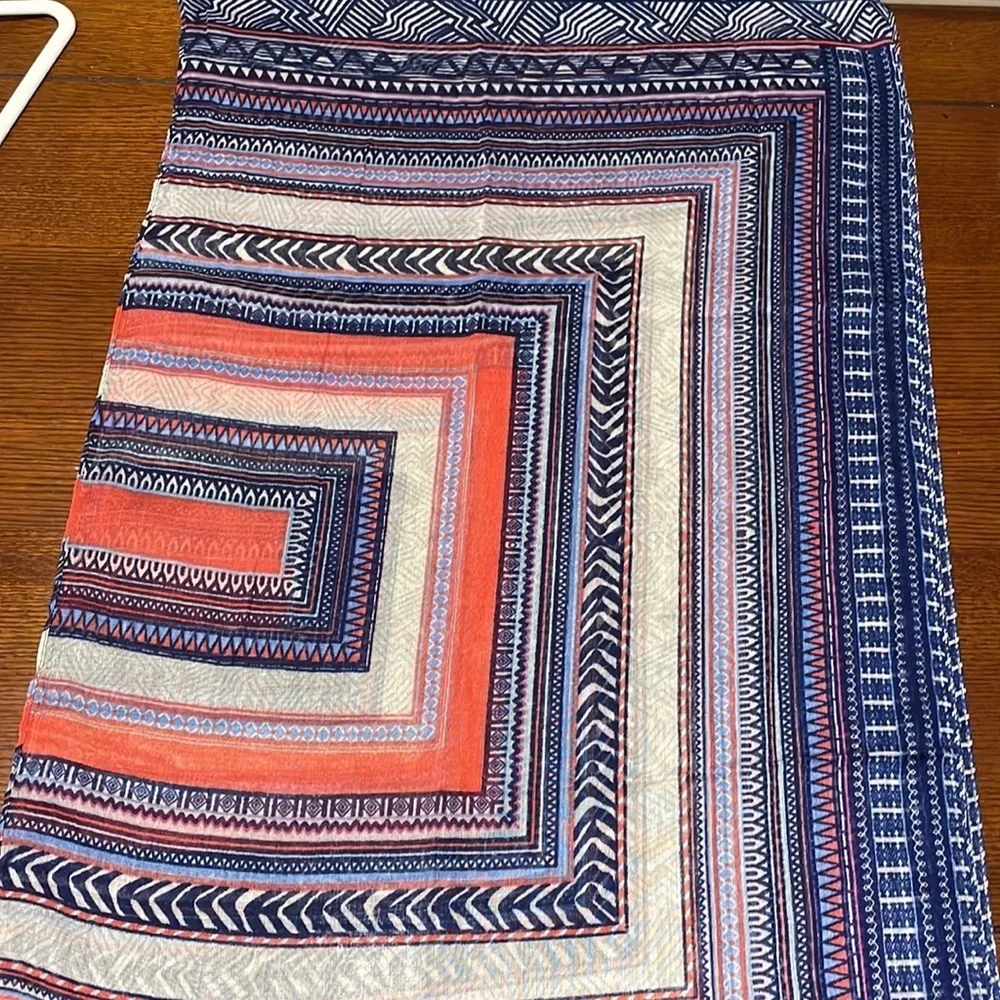Yaumi K. Large  Scarf. Tassels.  Approx. 70” x 20”